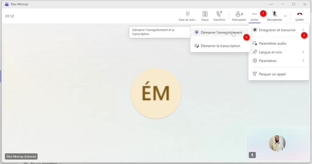 Enregistrer vos appels téléphoniques dans Teams