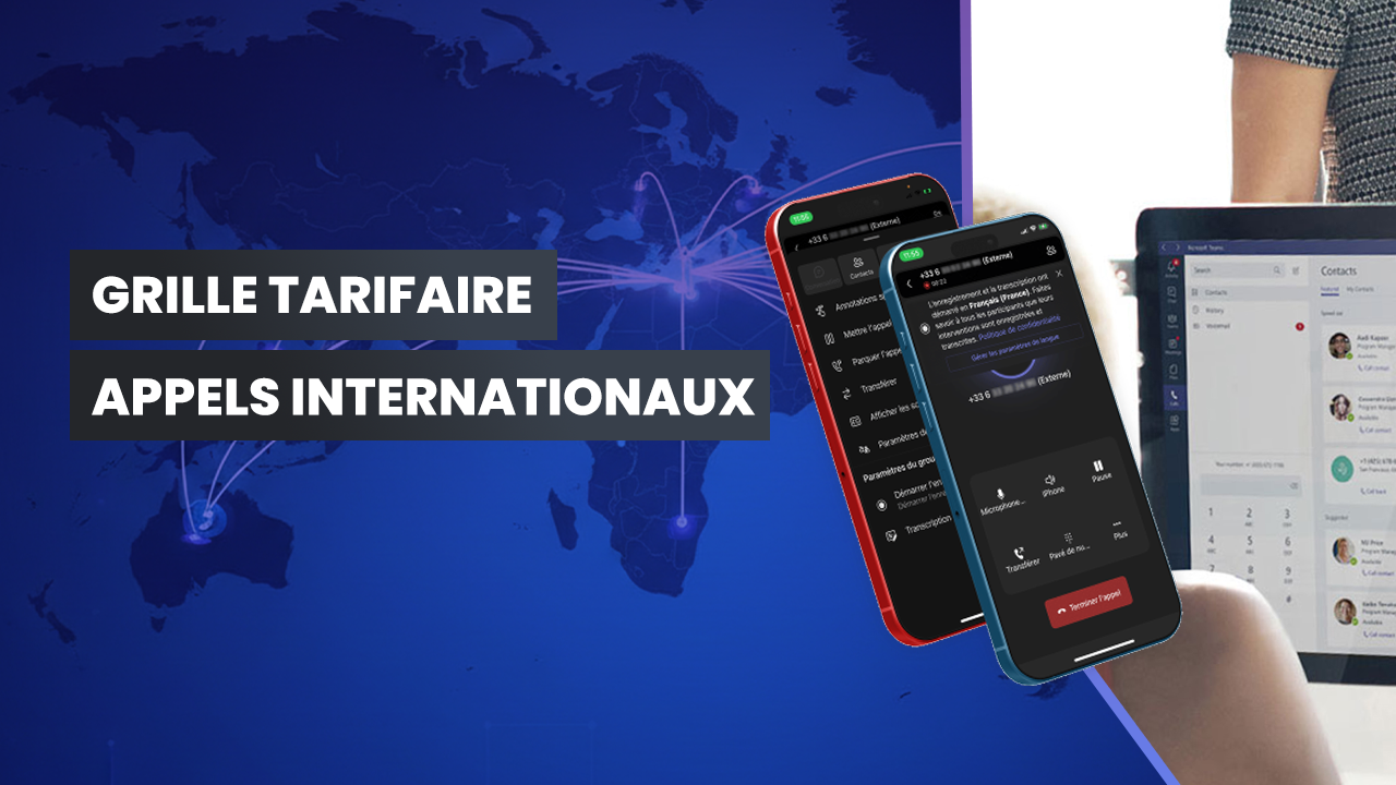 Grille tarif à l'international TeamsPhony